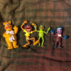 Muppets Figurines: Fozzy Bear, Animal, Gonzo, and Kermit the Frog